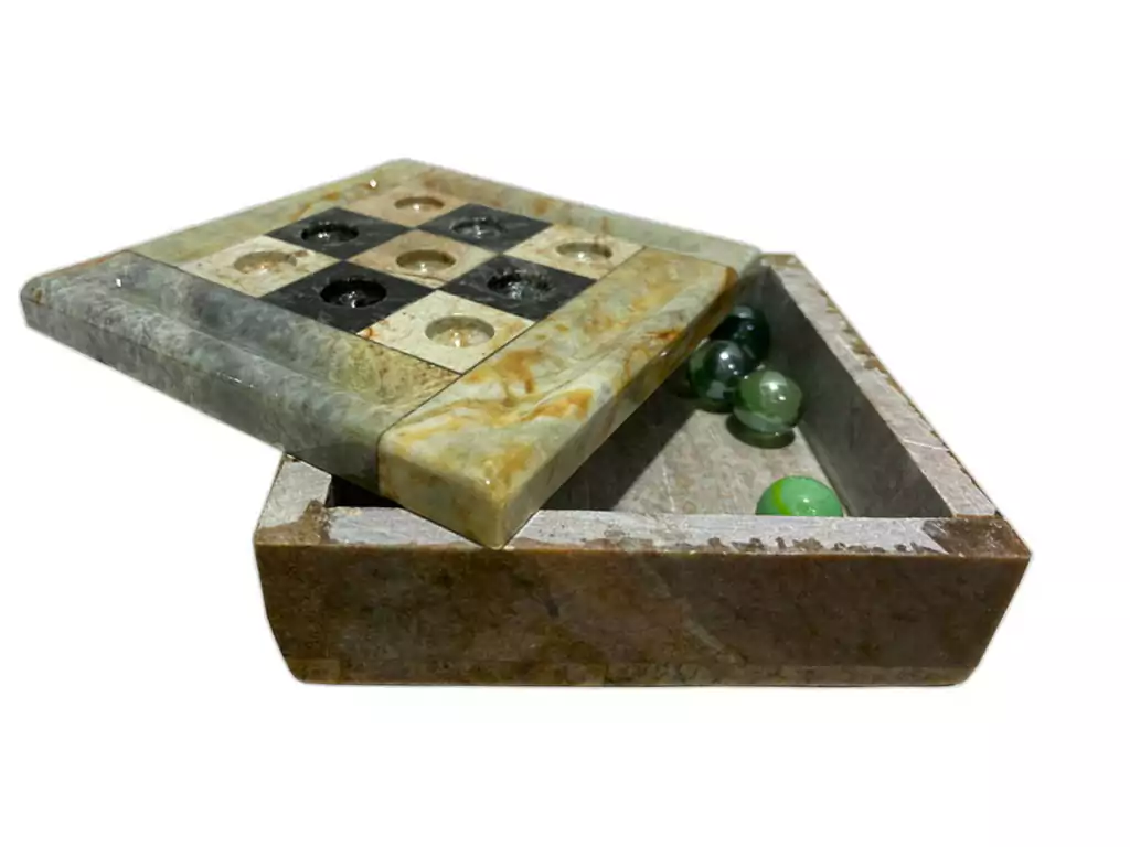 Jogo da velha caixa completo de pedra sabão