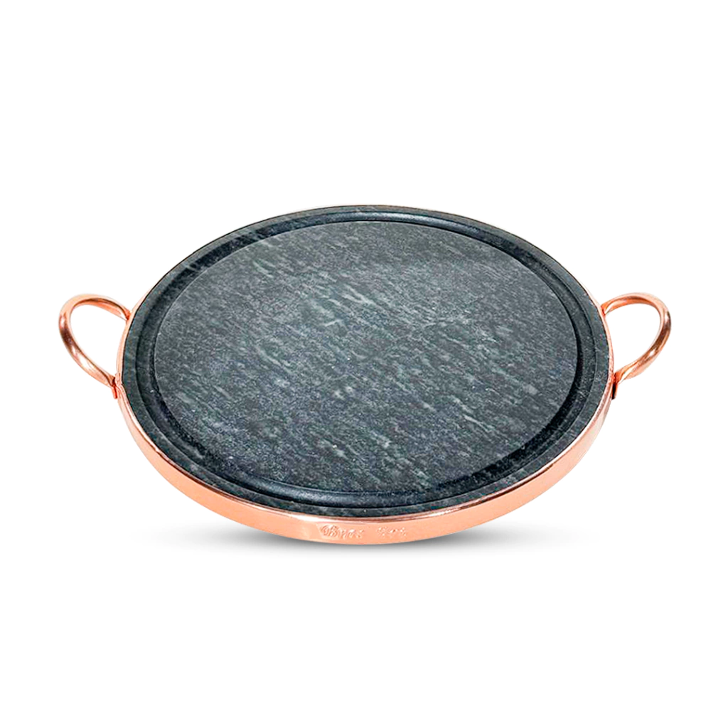 Chapa Para Grelhar Carne 37 cm De Pedra Sabão