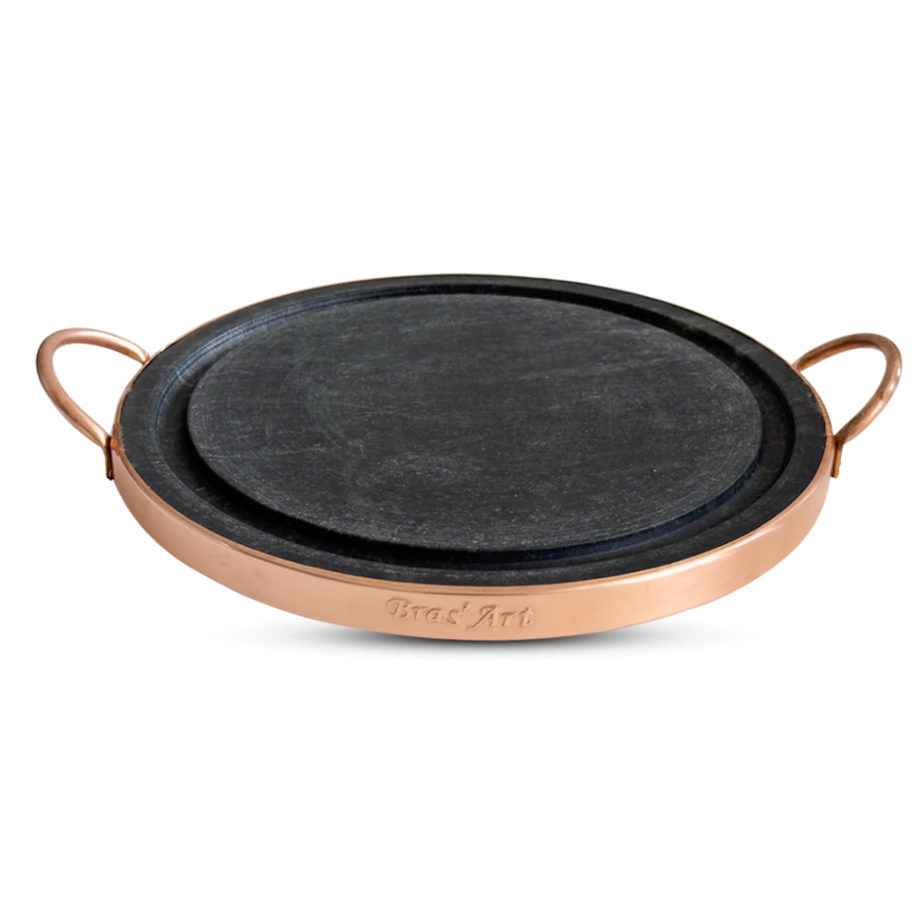 Chapa De Pedra 23 cm Pequena Para Assar Carne Sem bagunça