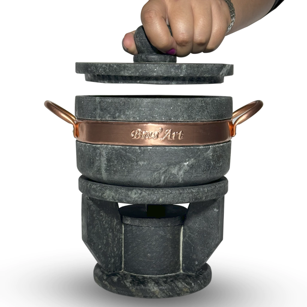 Fondue De Pedra Sabão 500 ml Ideal Para Queijos e Chocolate
