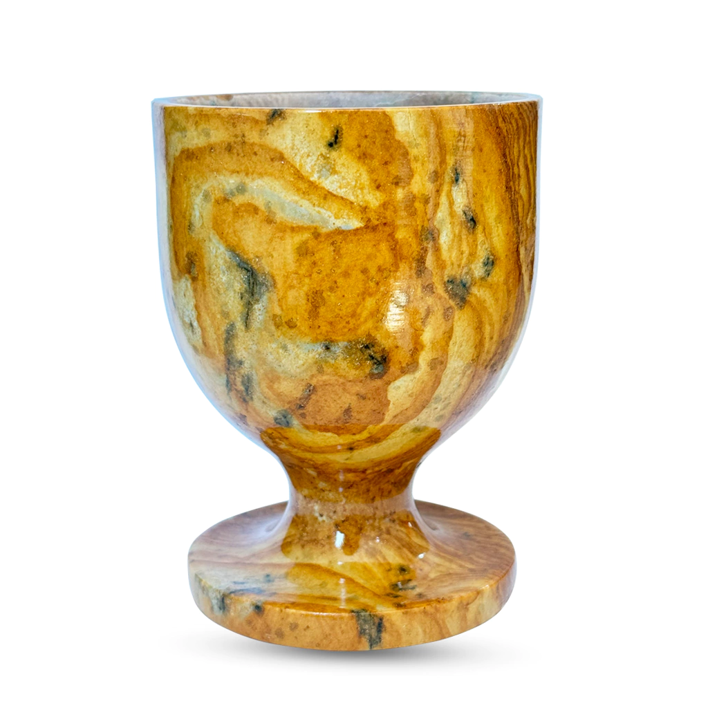 Taça De Pedra Sabão Envernizada Para Vinho