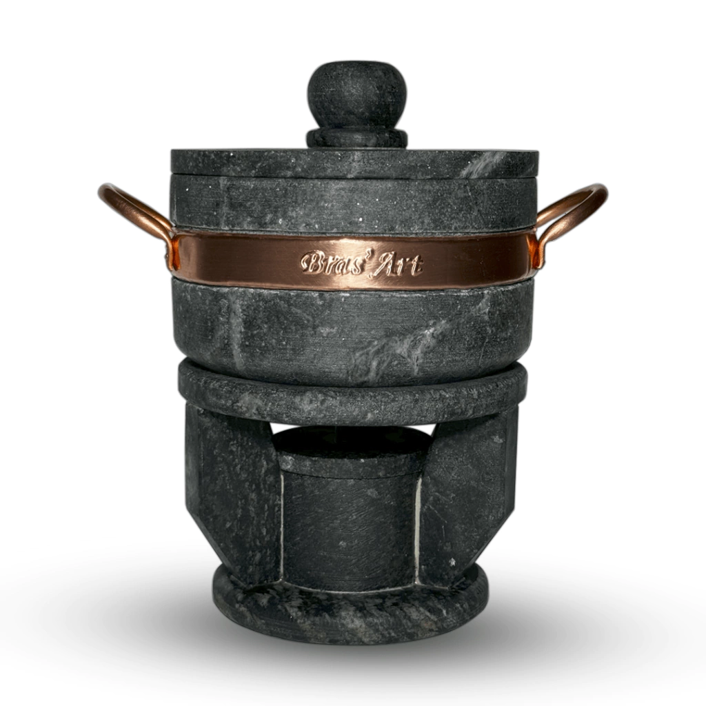 Fondue De Pedra Sabão 800 ml Ideal Para Queijos e Chocolate